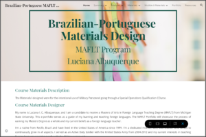 Home page of Luciana's site for teaching Brazilian Portuguese