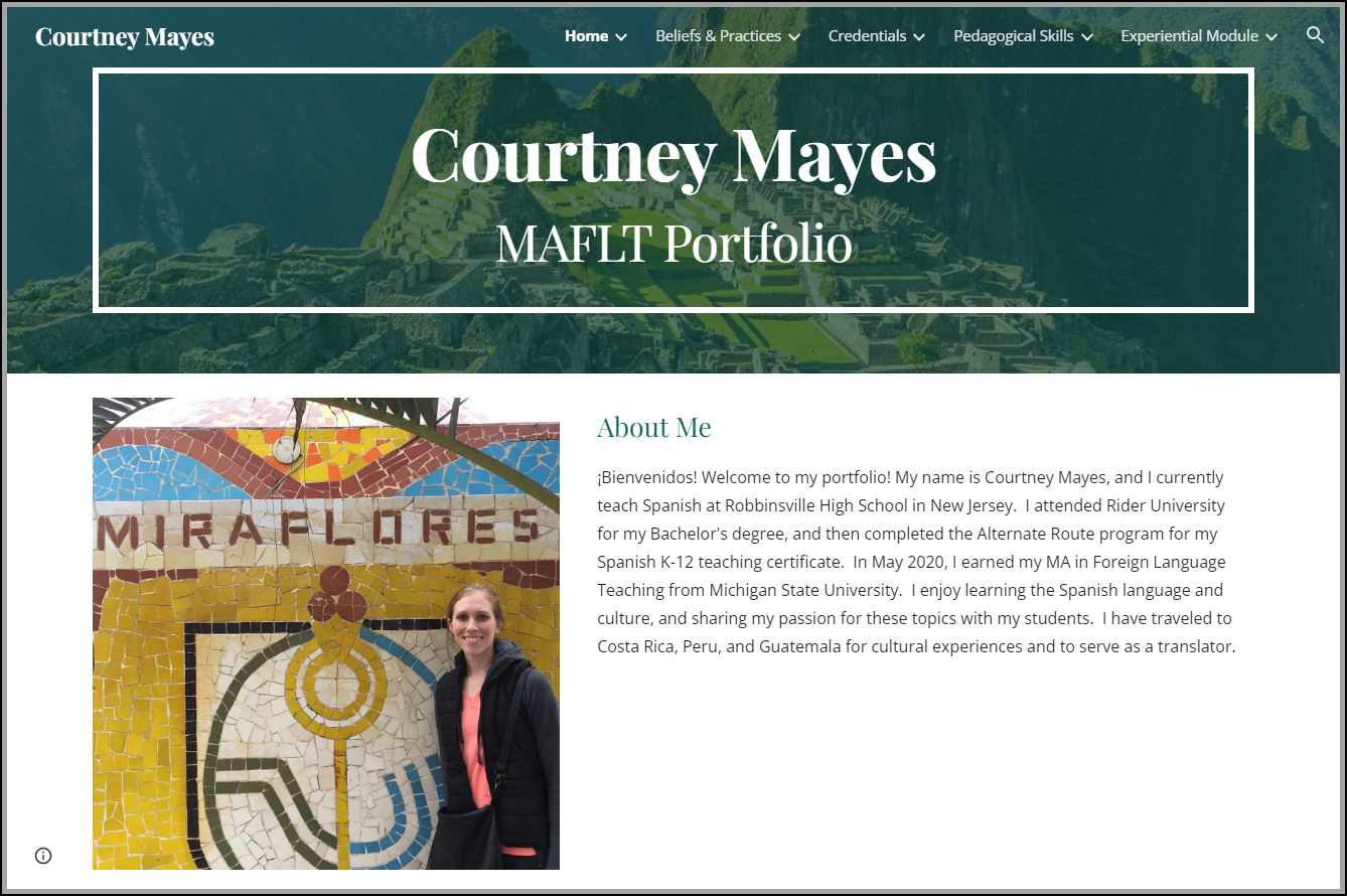 Home page of Courtney Mayes Bonino's Portfolio