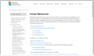 MLA Career Resources screenshot