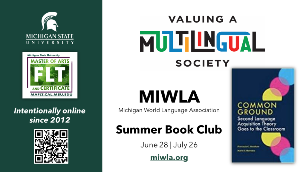 MIWLA logo with Summer Book Club info