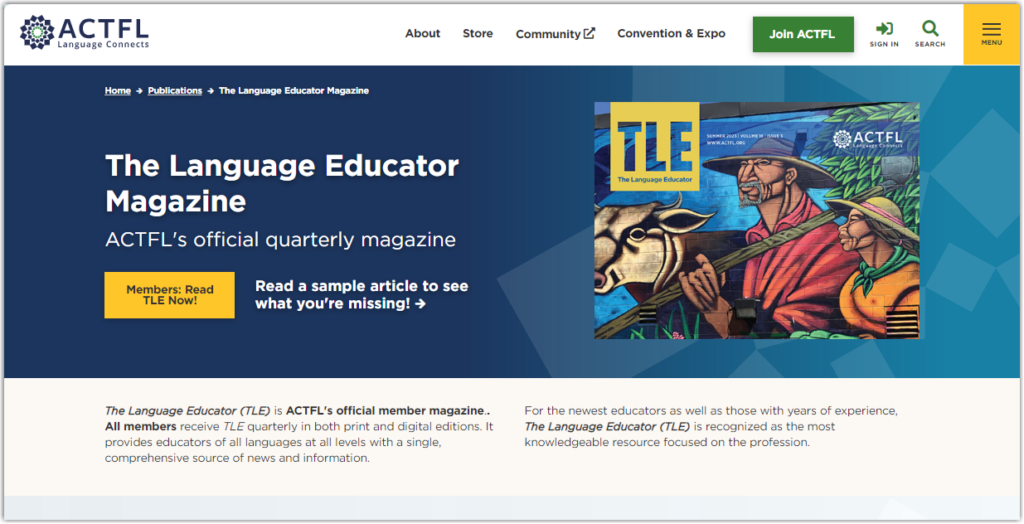 The Language Educator screenshot