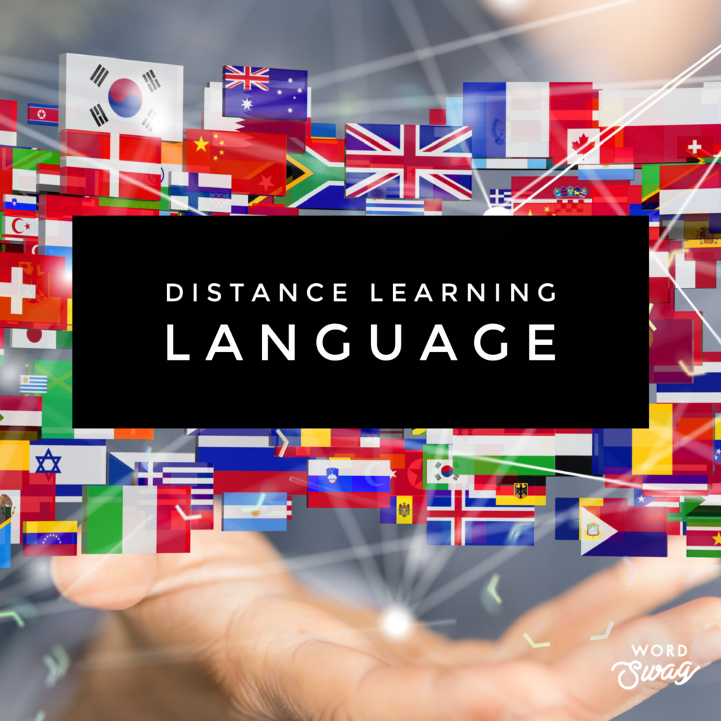 Distance Learning Language flags square